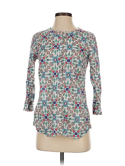 Pre-owned Van Heusen 3/4 Sleeve Blouse In Blue