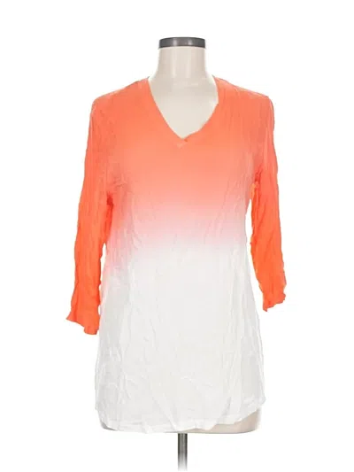Pre-owned Tribal 3/4 Sleeve Blouse In Orange