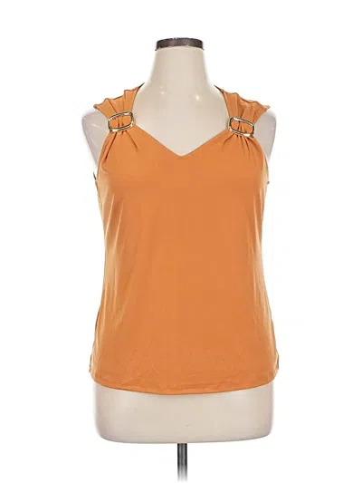 Pre-owned T Tahari Sleeveless Top Orange Halter Neckline Tops