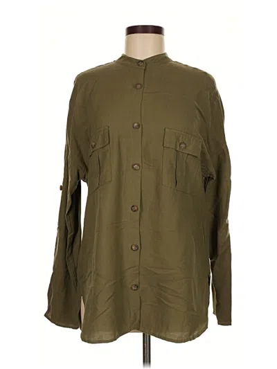 Pre-owned Seen Worn Kept Long Sleeve Button Down Shirt In Green