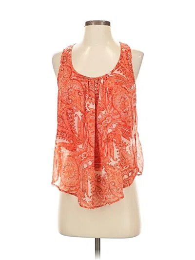 Pre-owned Ambiance Sleeveless Blouse In Orange