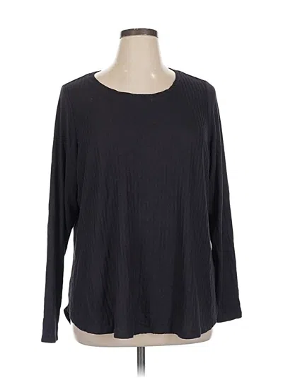 Pre-owned Evri Long Sleeve Top Black Crew Neck Tops