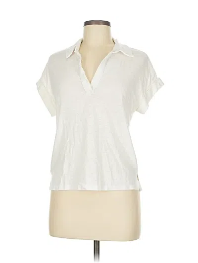 Pre-owned Banana Republic Factory Store Short Sleeve Polo Shirt In White