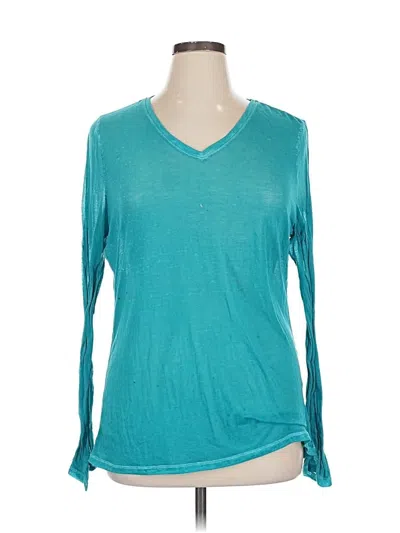 Pre-owned Champion 3/4 Sleeve T-shirt In Blue