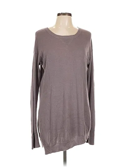 Pre-owned Bcbgmaxazria Long Sleeve Top Gray Crew Neck Tops
