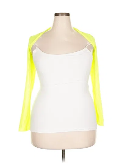 Pre-owned Skims 3/4 Sleeve Top Yellow Halter Neckline Tops