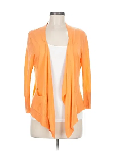 Pre-owned Magaschoni Silk Cardigan Sweater In Orange