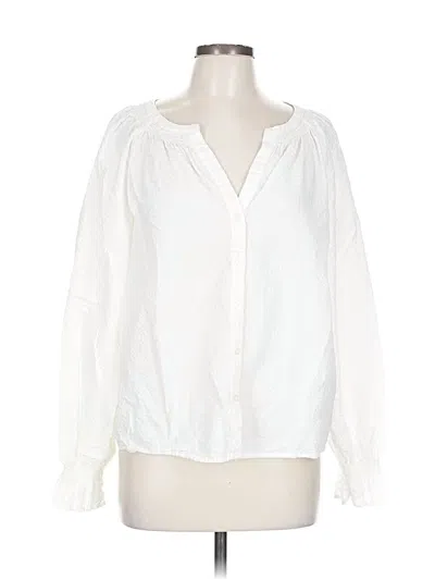 Pre-owned Gap Long Sleeve Blouse In White