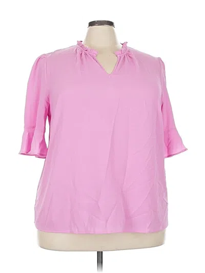 Pre-owned Cece Short Sleeve Blouse In Pink