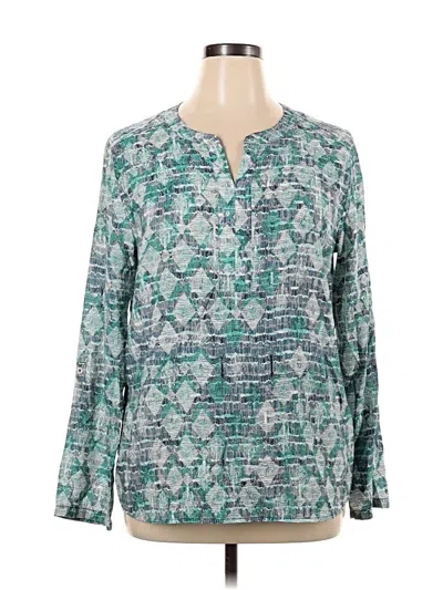 Pre-owned Van Heusen Long Sleeve Blouse In Blue