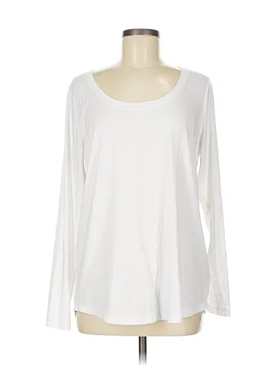 Pre-owned Athleta Long Sleeve T-shirt In White