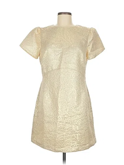 Pre-owned Ann Taylor Loft Cocktail Dress In Gold