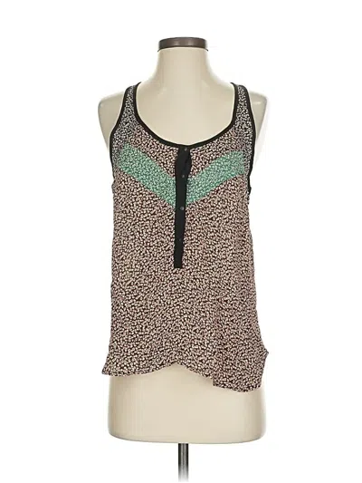 Pre-owned A.l.c Sleeveless Silk Top Brown Halter Neckline Tops