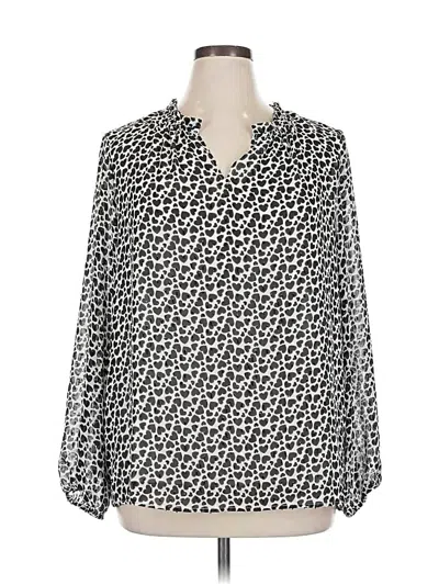 Pre-owned Carolina Belle Long Sleeve Blouse In Silver