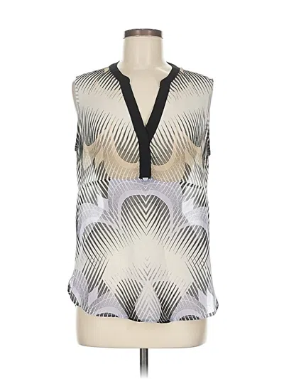 Pre-owned 1.state Tank Top Silver Plunge Neckline Tops