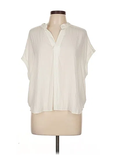 Pre-owned Lola And Sophie Short Sleeve Blouse In White