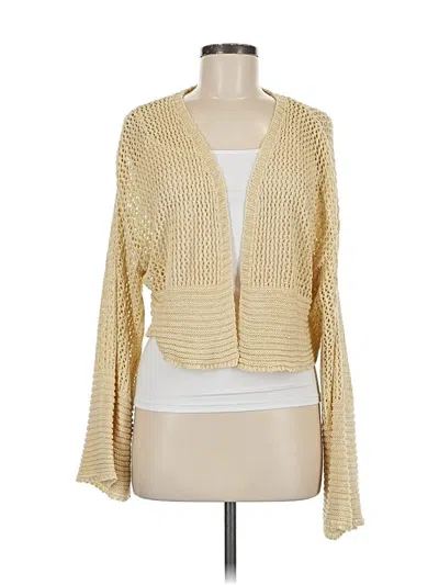 Pre-owned By Anthropologie Cardigan Sweater In Gold