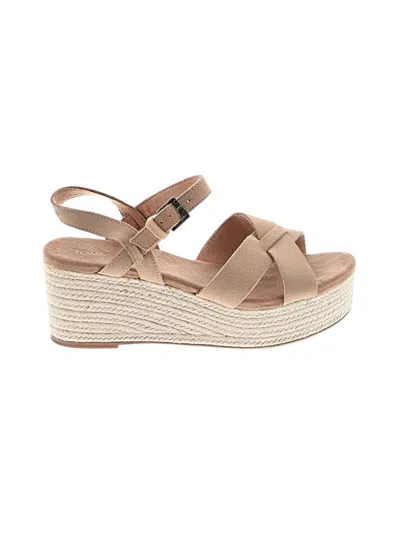 Pre-owned Toms Wedges In Brown