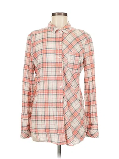 Pre-owned Caslon Long Sleeve Button Down Shirt In Orange