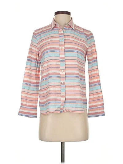 Pre-owned Talbots 3/4 Sleeve Button Down Shirt In Pink