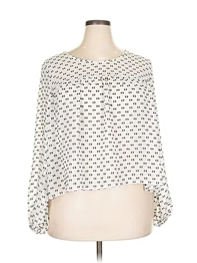 Pre-owned Merona 3/4 Sleeve Blouse In White