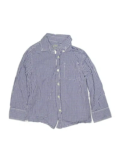 Pre-owned Crewcuts Kids' Long Sleeve Button Down Shirt In Blue