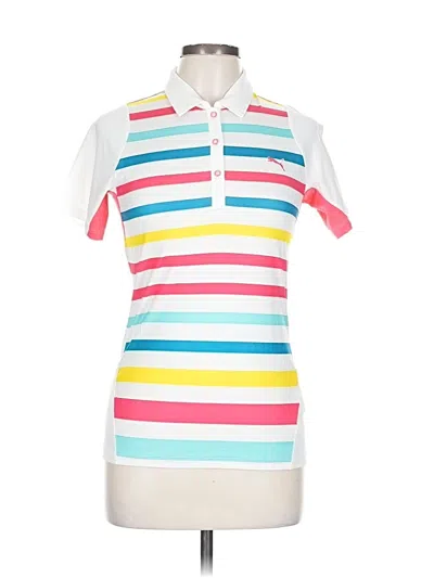 Pre-owned Puma Short Sleeve Polo Shirt In White