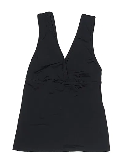 Pre-owned Lands' End Swimsuit Top Black Solid Pattern Swimwear