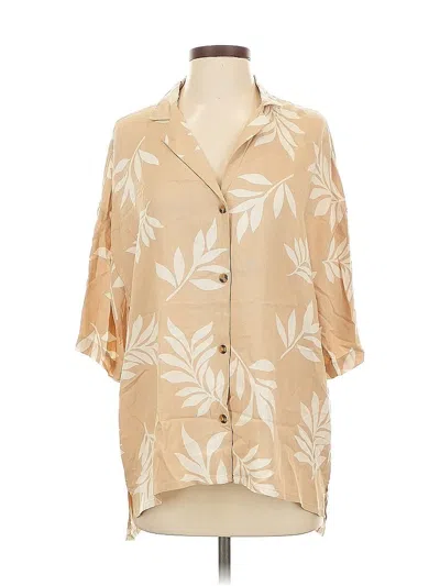 Pre-owned Billabong 3/4 Sleeve Button Down Shirt In Brown