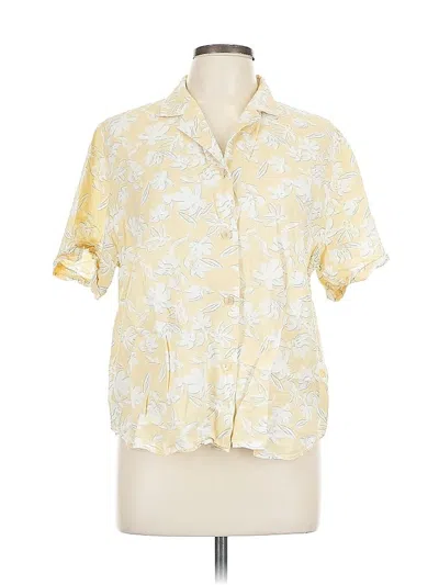 Pre-owned Uniqlo Short Sleeve Blouse In Yellow