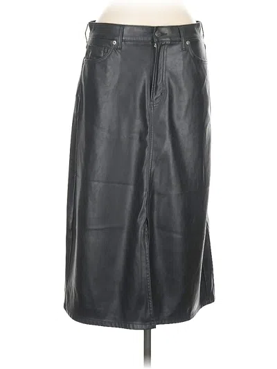 Pre-owned Gap Faux Leather Skirt In Black