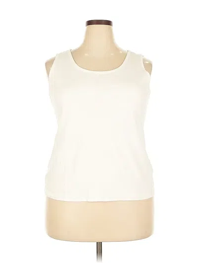 Pre-owned Lands' End Sleeveless T-shirt In White