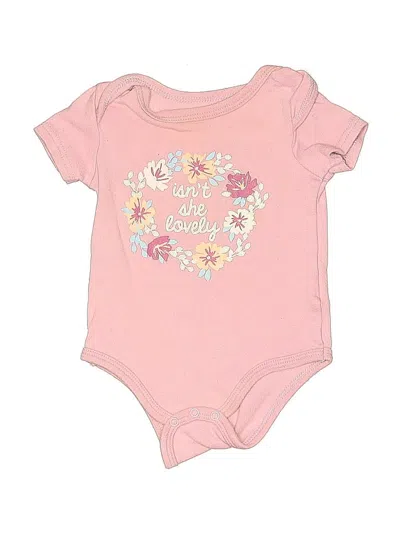 Pre-owned Duck Duck Goose Babies' Short Sleeve Onesie In Pink