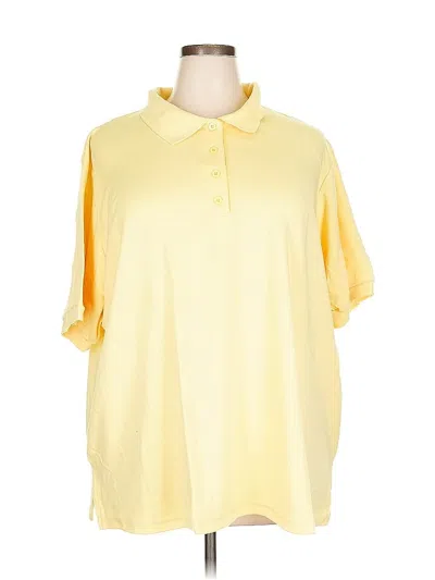 Pre-owned Woman Within Short Sleeve Polo Shirt In Yellow