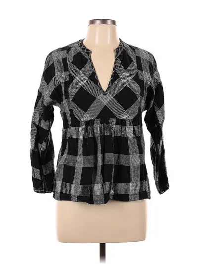 Pre-owned Madewell 3/4 Sleeve Blouse In Black