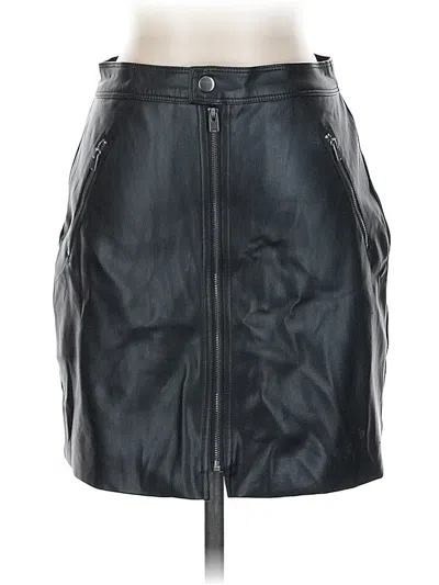 Pre-owned Hollister Faux Leather Skirt In Black