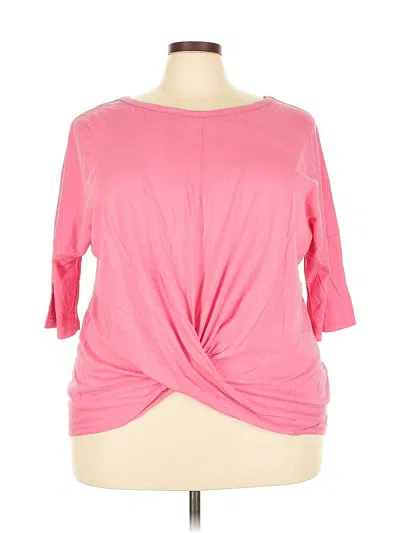 Pre-owned Zella 3/4 Sleeve T-shirt In Pink