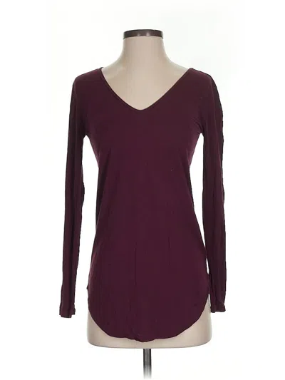 Pre-owned Gap Long Sleeve T-shirt In Burgundy
