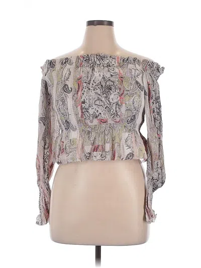 Pre-owned Allsaints 3/4 Sleeve Blouse In Gray