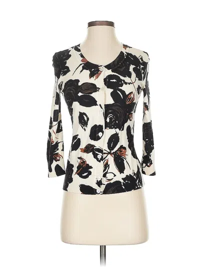 Pre-owned Talbots Cardigan Sweater In White