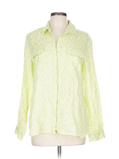 Pre-owned Charter Club Long Sleeve Blouse In Green