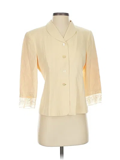Pre-owned Talbots Silk Blazer Jacket In White