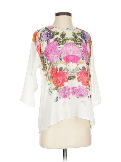 Pre-owned H&m 3/4 Sleeve Blouse In White