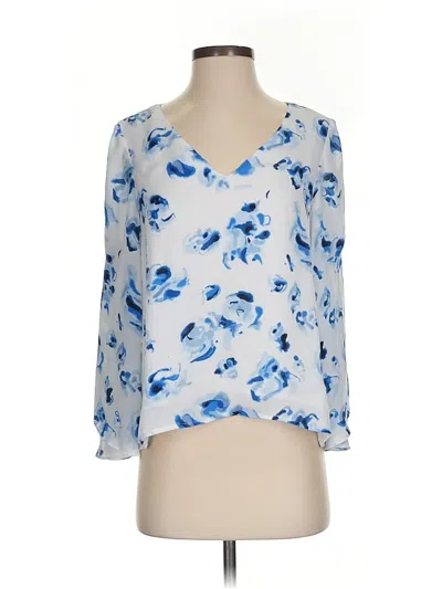 Pre-owned Club Monaco 3/4 Sleeve Blouse In Blue