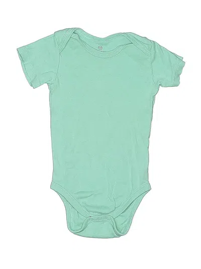 Pre-owned Honest Baby Clothing Babies' Short Sleeve Onesie In Green