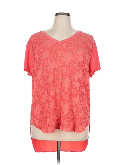 Pre-owned Nygard Short Sleeve Top Orange V Neck Tops