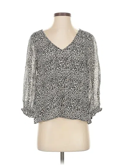 Pre-owned Velvet By Graham & Spencer 3/4 Sleeve Blouse In Silver