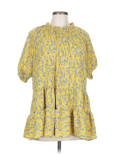 Pre-owned Hailey & Co Short Sleeve Blouse In Yellow