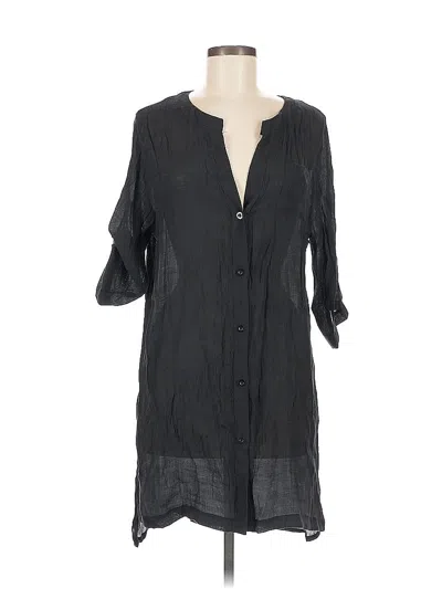 Pre-owned Ekouaer 3/4 Sleeve Blouse In Black