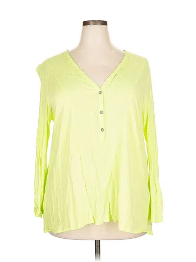 Pre-owned Two By Vince Camuto Long Sleeve Henley Shirt In Green